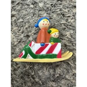 SANTA'S SKI SLOPE ~ Mr. Christmas 1992 Replacement KIDS in PRESENT‎ on SKIS VTG